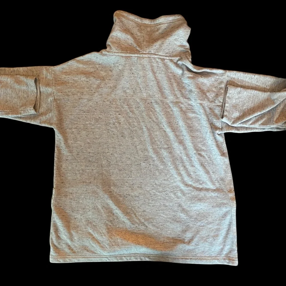 Chico's Weekender Heathered Gray Cowl Neck Sweater w/ zip pockets
